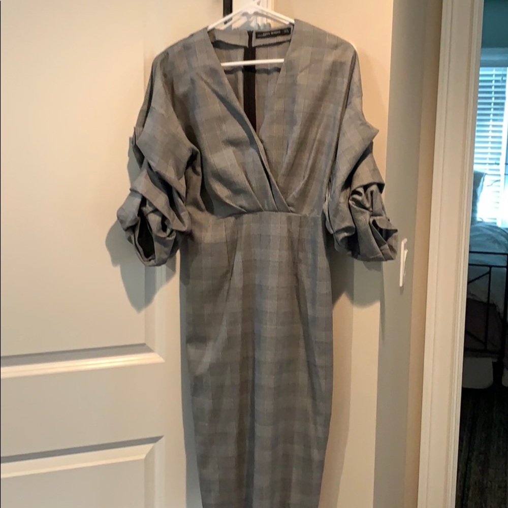 Zara Grey plaid dress